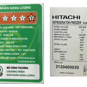 Tu Lanh Hitachi 569 Lit R Wb640vgv0x6