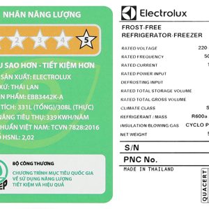 Tu Lanh Electrolux Inverter 308 Lit Ebb3442k A16